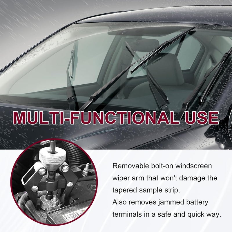 Suvnie Battery Terminal and Wiper Arm Puller, Auto Windshield Wiper Arm Removal Puller Repair Tool, Heavy-Duty Arm Bearing Remover Puller Repair Tool, Practical Car Accessories - Image 5